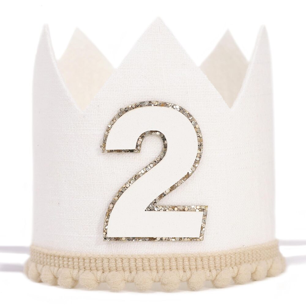 7151 Classic 2nd Birthday Crown - Unisex Second hat, Two Years Old Decor